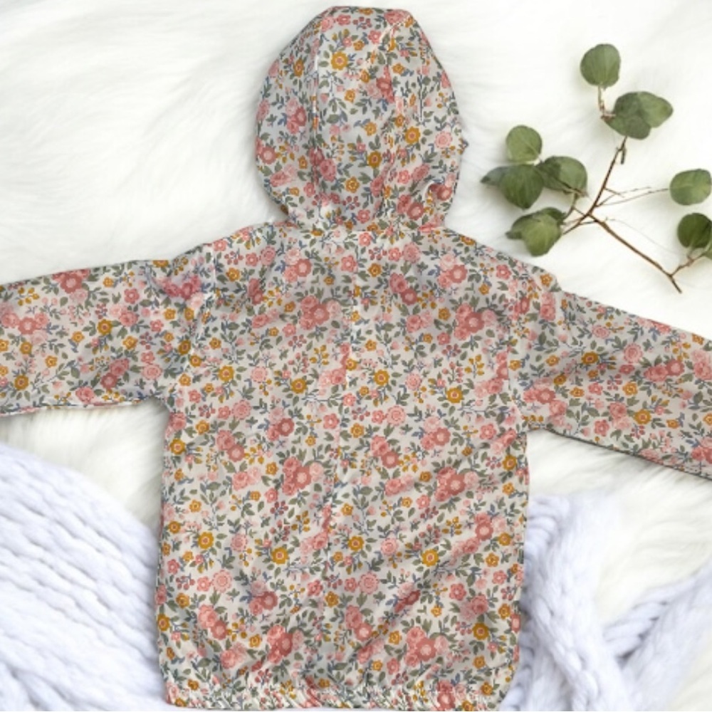 Nicole Miller Reversible Floral Hooded Jacket with Pink and Yellow Accents - Picture 4 of 11
